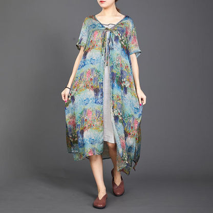 Long Thin Women Lacing Print Coat