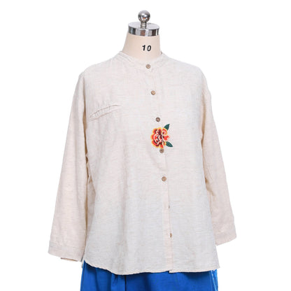 Long Waistcoat And Embroidery Shirt For Women