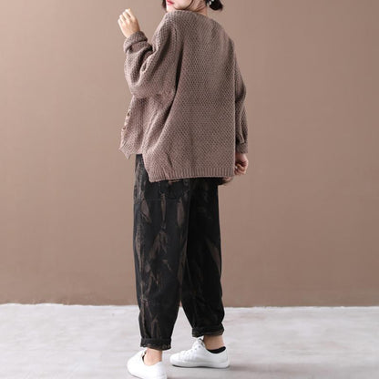 Hole Design Loose And Comfortable Sweater