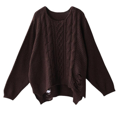 Hole Design Loose And Comfortable Sweater
