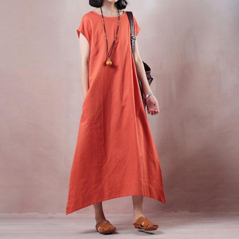 Loose Casual Short Sleeve O-neck Dress