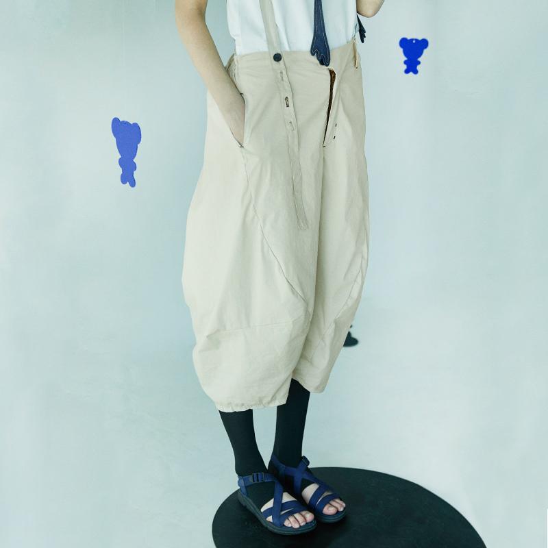 Loose Casual Solid Calf-Length Overalls
