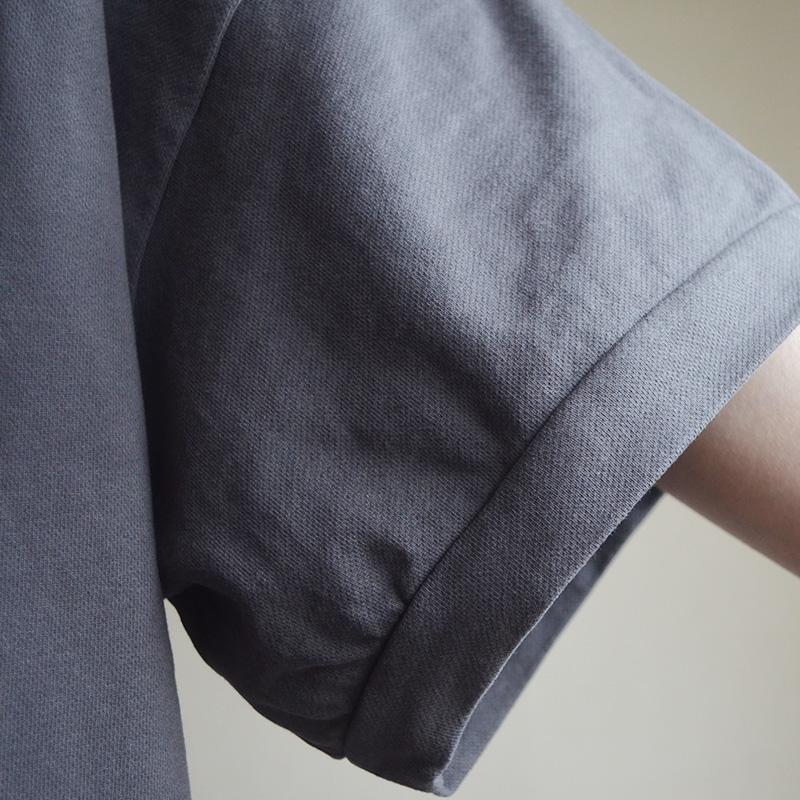 Loose Cotton Print Short Sleeve Dress