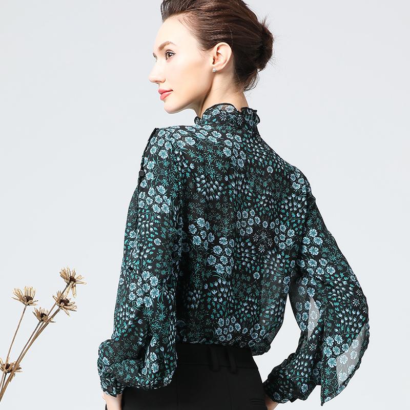 Loose Floral Lanon Hollow Out Plus Size Shirt