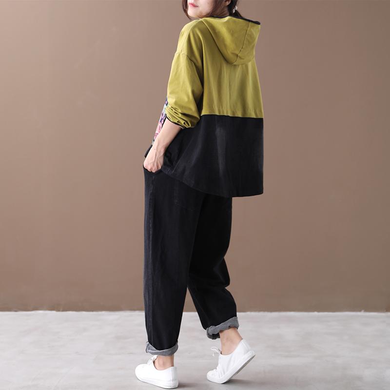 Loose Letter Embroidery Stitching Casual Suit