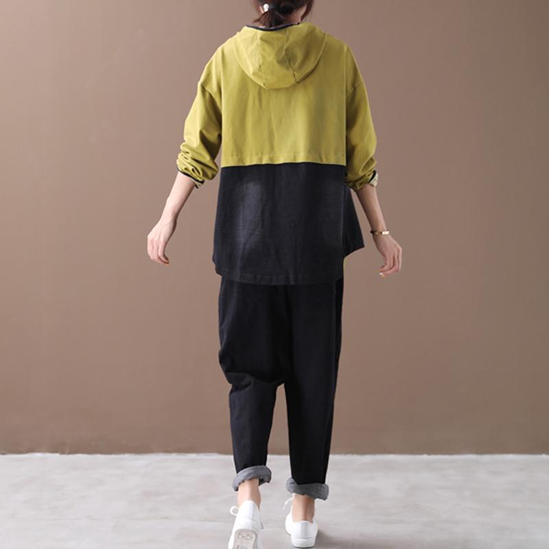 Loose Letter Embroidery Stitching Casual Suit