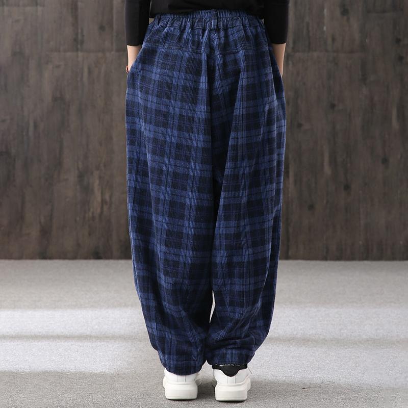 Loose Plaid Casual Warm Harem Pants