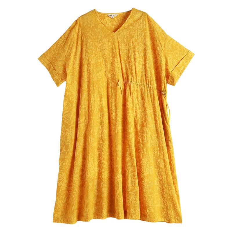Loose Plus Size Cotton Pullover Solid Two Piece Dress