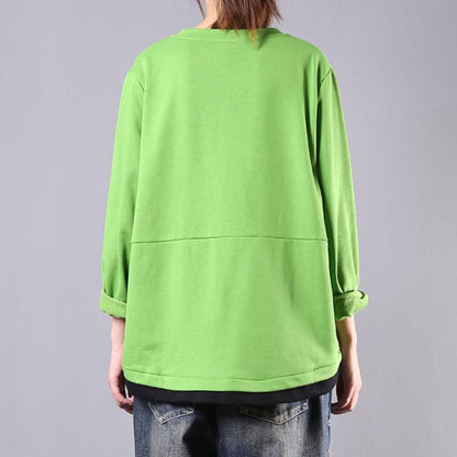 Buykud Loose Round Neck Cardigan Casual Short Coat