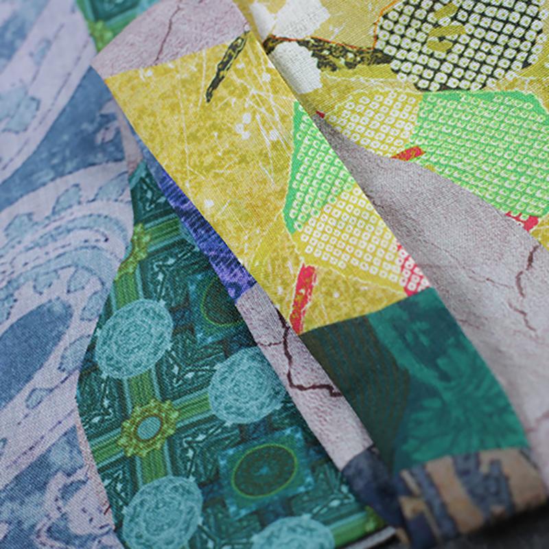 Loose Round Neck Print Linen Blouse