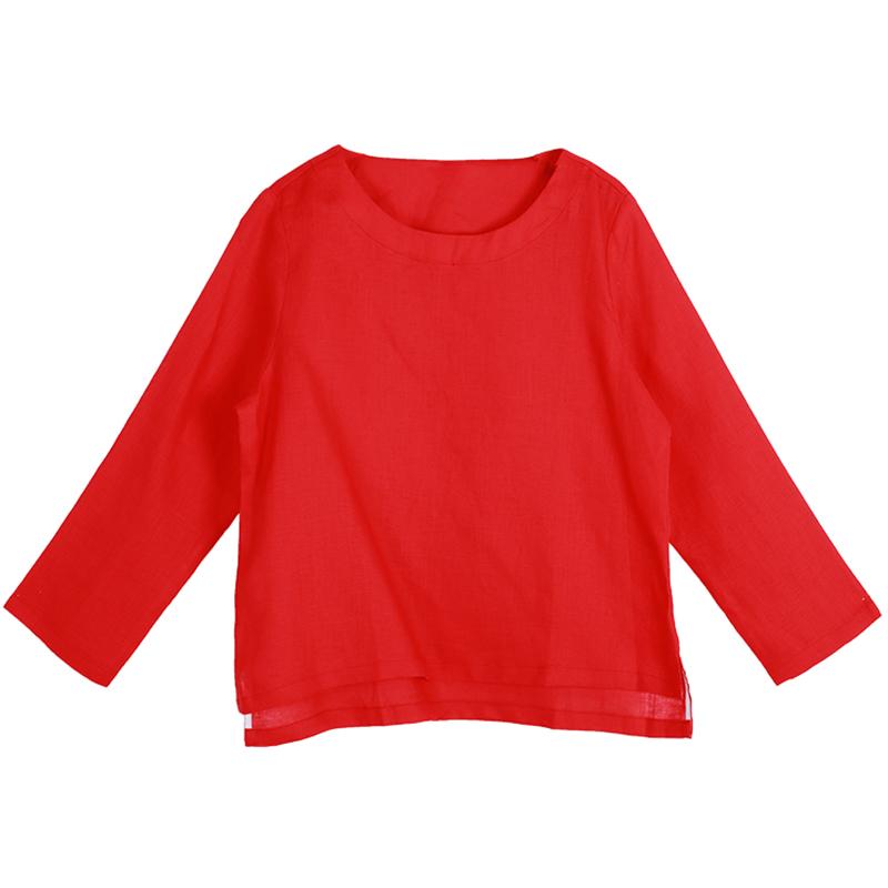 Loose Solid Casual Long Sleeve Plus Size Blouse