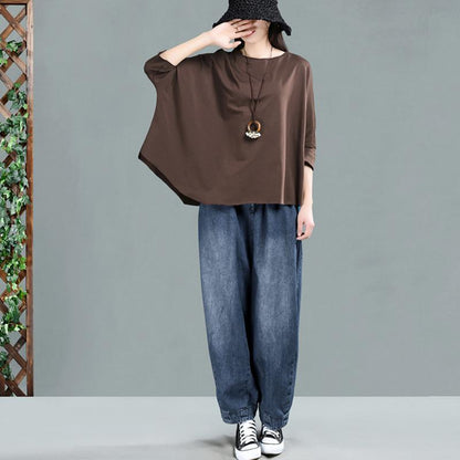 Loose Solid Color Bloomers Jeans