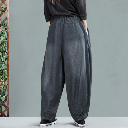 Loose Solid Color Bloomers Jeans