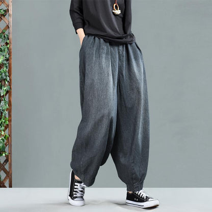 Loose Solid Color Bloomers Jeans