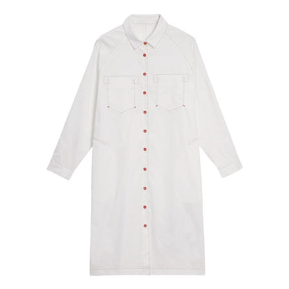 Loose Solid POLO Collar Plus Size Dress