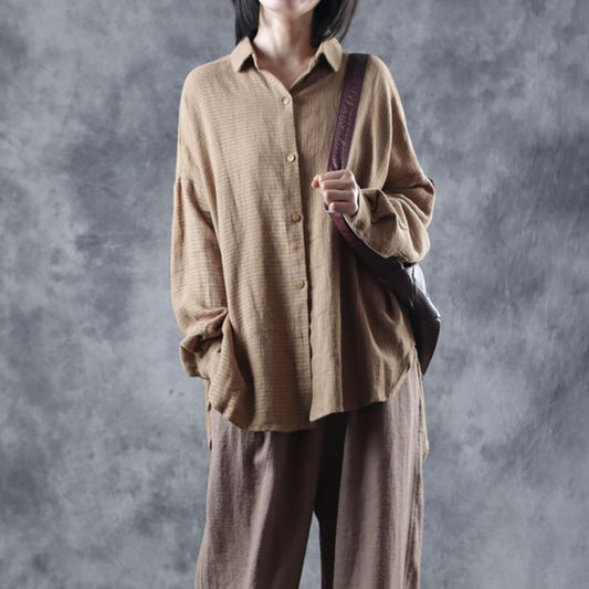 Loose Stripes High Low Hem Casual Shirt