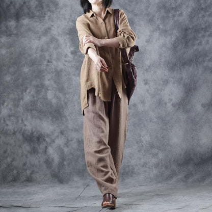 Loose Stripes High Low Hem Casual Shirt