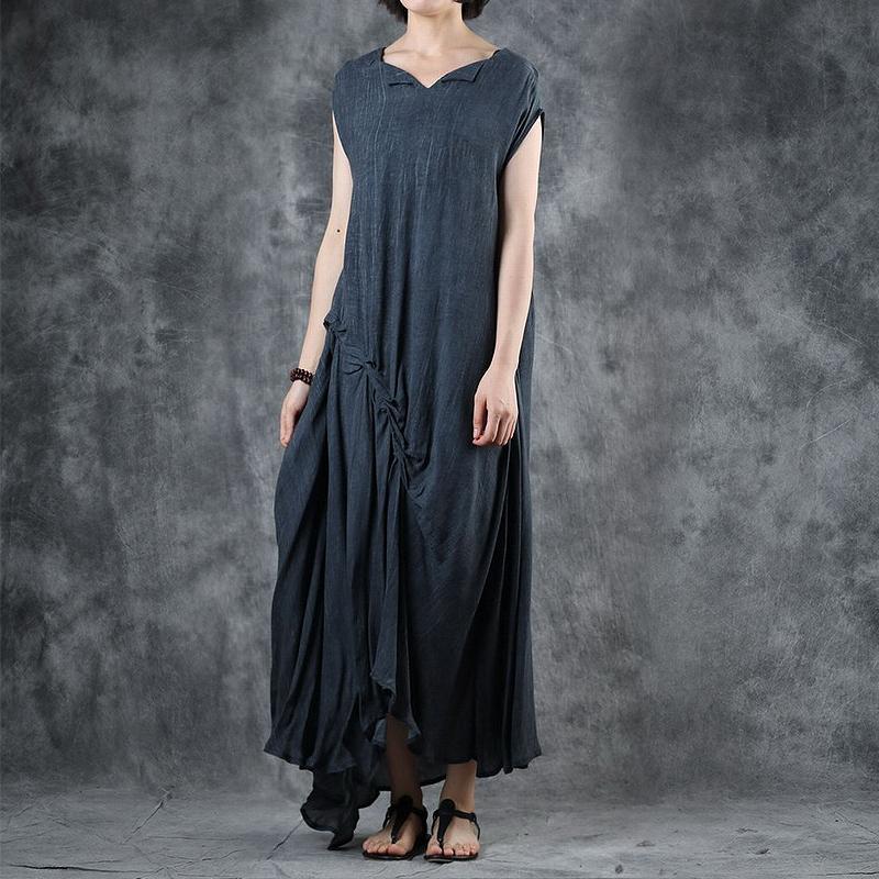 Loose Summer Irregular Sleeveless Solid Color Dress