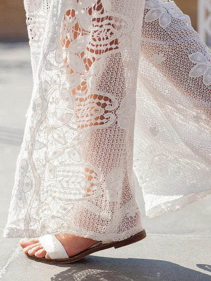 Pretty Lace Wide Leg Long Jumpsuits