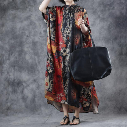 Maxi Dress Floral Print Casual Loose