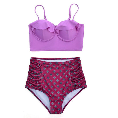 High Waist Bikini Set 2020 Biquini Plus Size Swimwear Women 3XL Print Swimsuit Bandage Bathing Swimming Suit Bikinis - Zebrant