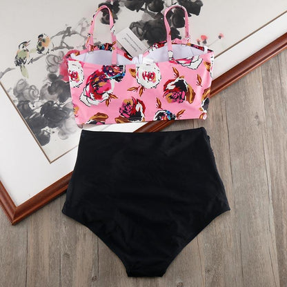 High Waist Bikini Set 2020 Biquini Plus Size Swimwear Women 3XL Print Swimsuit Bandage Bathing Swimming Suit Bikinis - Zebrant