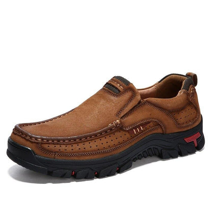 Shoes Comfortable First Layer Cowhide Leather Outdoor Sneakers Men Breathable Hiking Sports Boots Big Size 38-50 - Zebrant