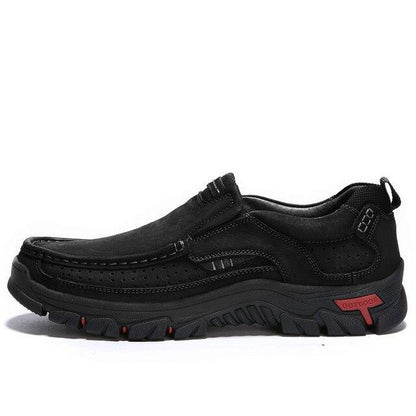 Shoes Comfortable First Layer Cowhide Leather Outdoor Sneakers Men Breathable Hiking Sports Boots Big Size 38-50 - Zebrant