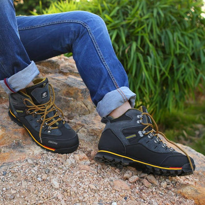 Shoes Waterproof Leather Shoes Climbing & Fishing Shoes New Outdoor Shoes Men High Top Winter Boots Trekking Sneaker - Zebrant