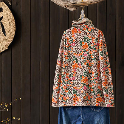 Multicolor Floral Retro Comfortable Sweater