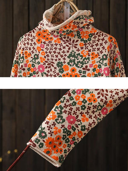 Multicolor Floral Retro Comfortable Sweater