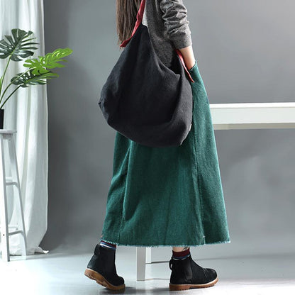 Natural Burrs Design Casual Corduroy Skirt