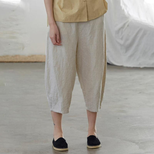 Natural Simple Solid Color Harem Pants