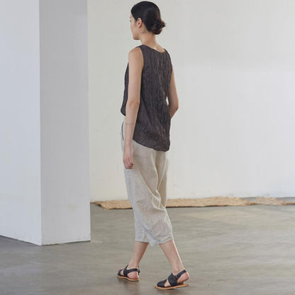 Natural Simple Solid Color Harem Pants