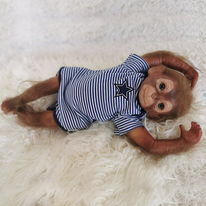 New 20inch 50CM 100% handmade reborn Monkey very soft silicone vinyl flexible Collectible art doll
