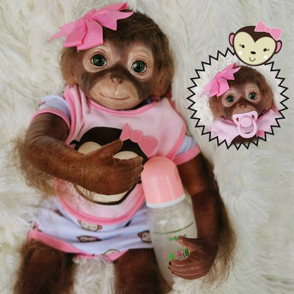 New 20inch 50CM 100% handmade reborn Monkey very soft silicone vinyl flexible Collectible art doll