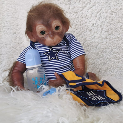 New 20inch 50CM 100% handmade reborn Monkey very soft silicone vinyl flexible Collectible art doll