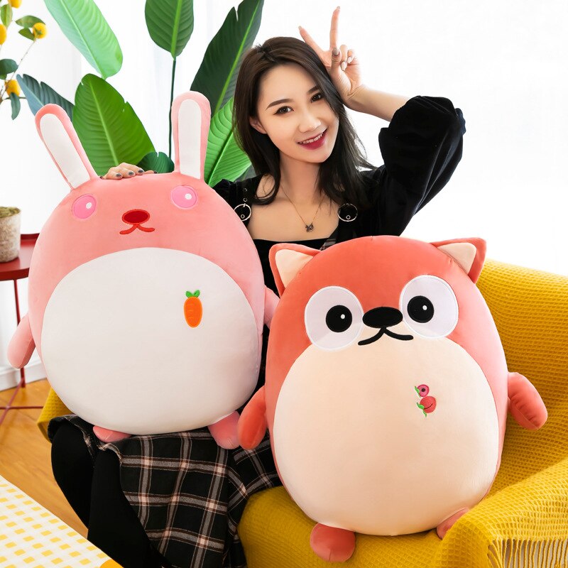 New Large Size Panda Fox Rabbit Cat Plush Toys Kids Cushion Pillow Soft Car Sofa Animal Stuffed Dolls Children Birthday Gift