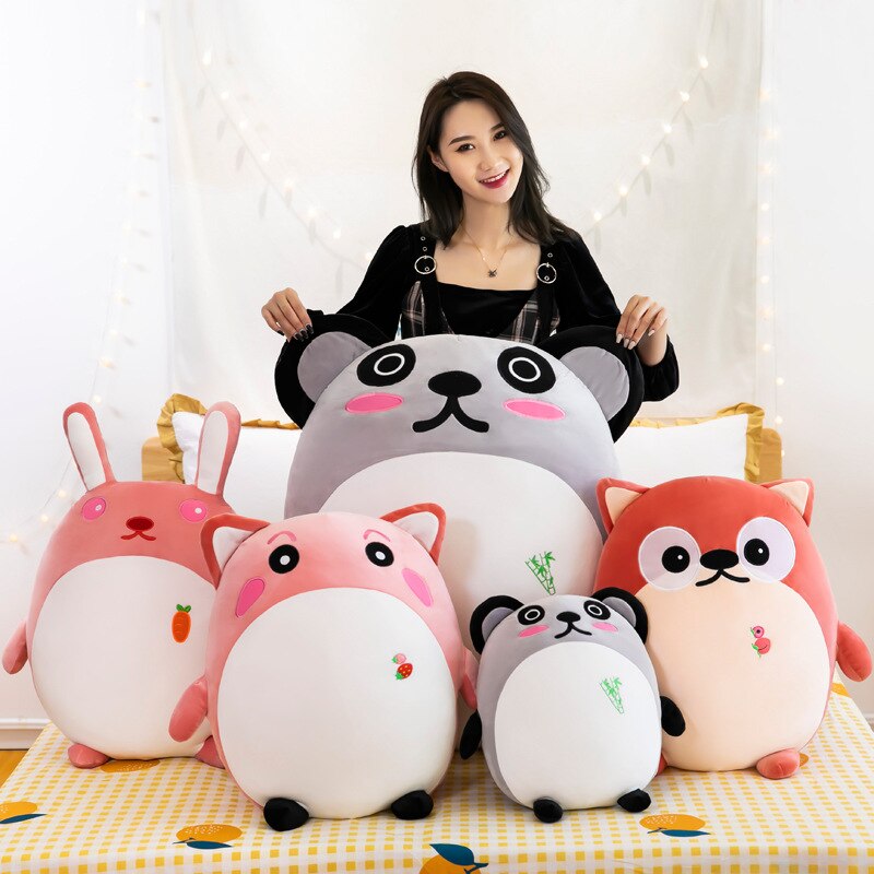 New Large Size Panda Fox Rabbit Cat Plush Toys Kids Cushion Pillow Soft Car Sofa Animal Stuffed Dolls Children Birthday Gift