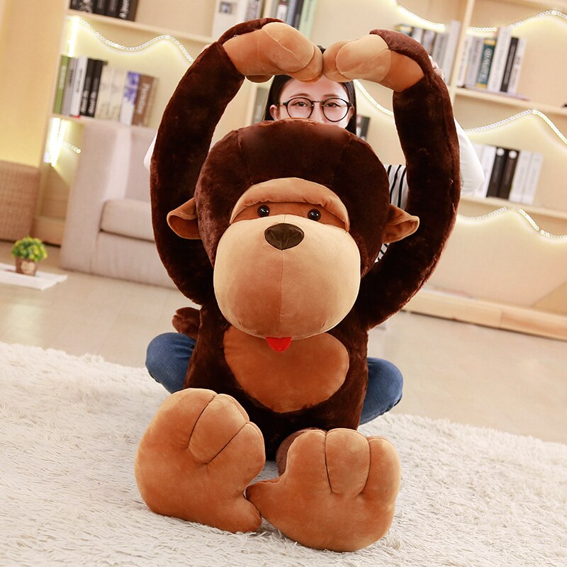 New Lovely Big Brown Monkey Plush Toy Soft Stuffed Giant Animal Doll Kid Gift Hot Toys for Children Cute Plush