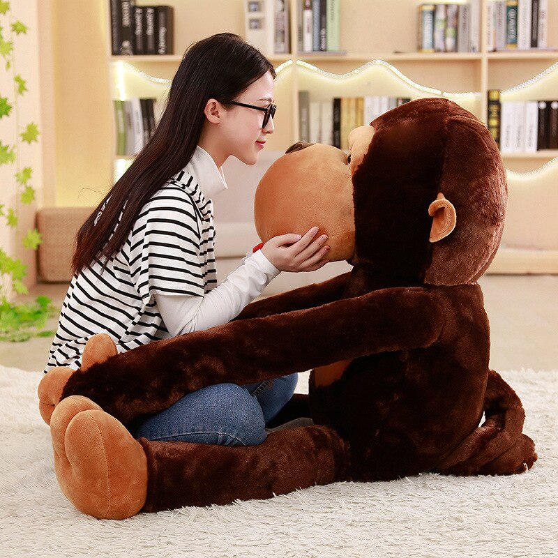 New Lovely Big Brown Monkey Plush Toy Soft Stuffed Giant Animal Doll Kid Gift Hot Toys for Children Cute Plush