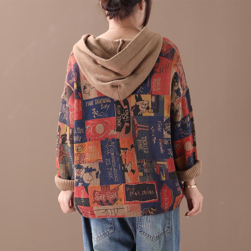 New Loose Retro Printed Pattern Sweater