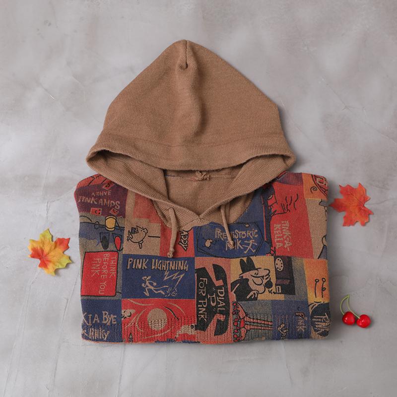 New Loose Retro Printed Pattern Sweater