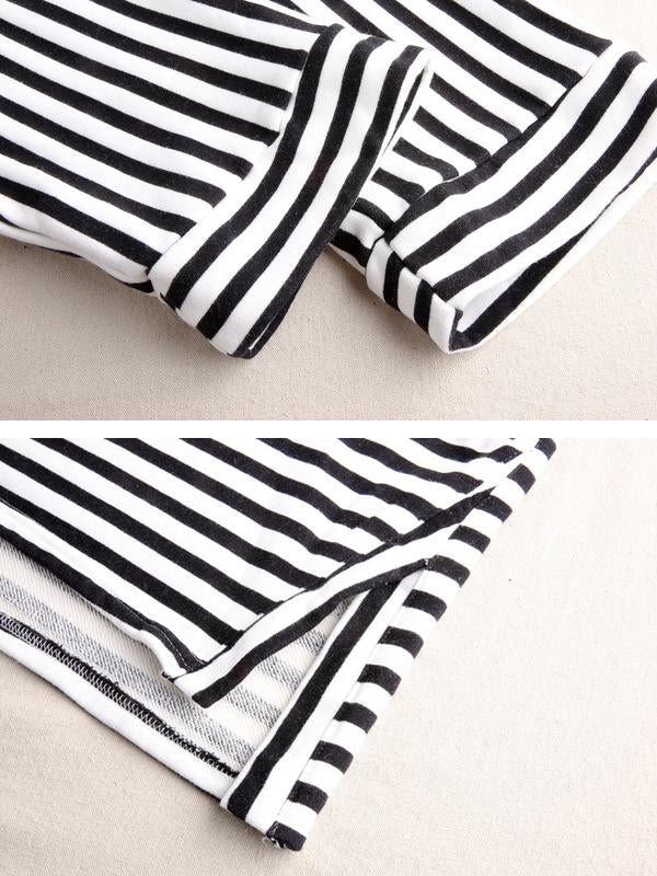 New Loose Stripe Cotton Plus Size T-shirt
