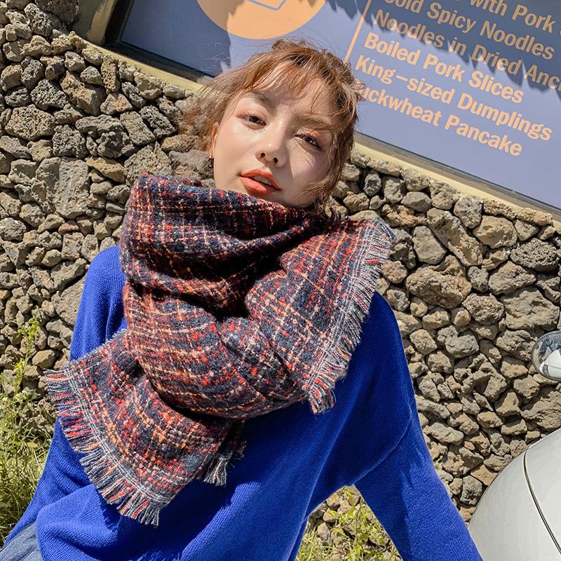 New Plaid Printed Thick Warm Scarf