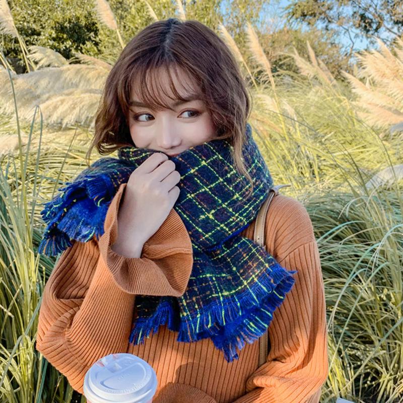 New Plaid Printed Thick Warm Scarf
