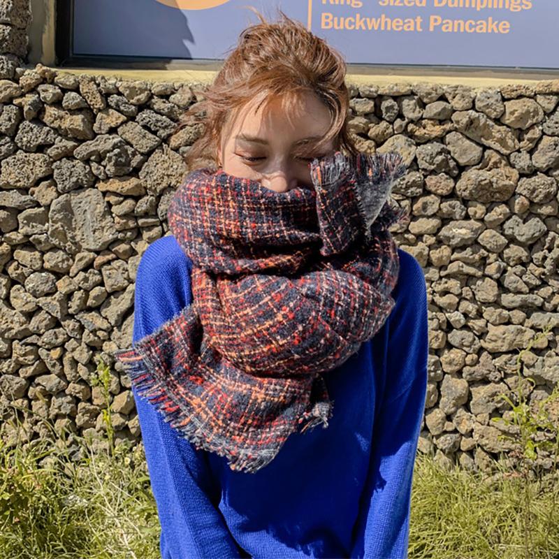 New Plaid Printed Thick Warm Scarf