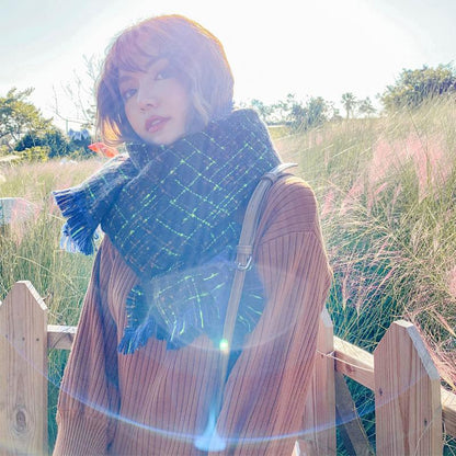 New Plaid Printed Thick Warm Scarf