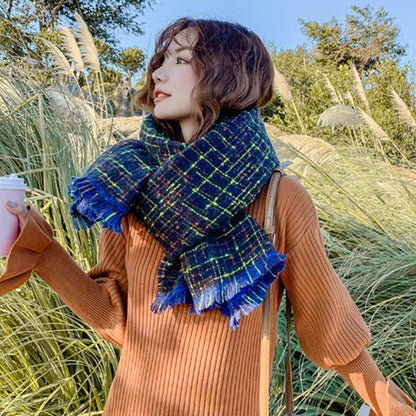 New Plaid Printed Thick Warm Scarf