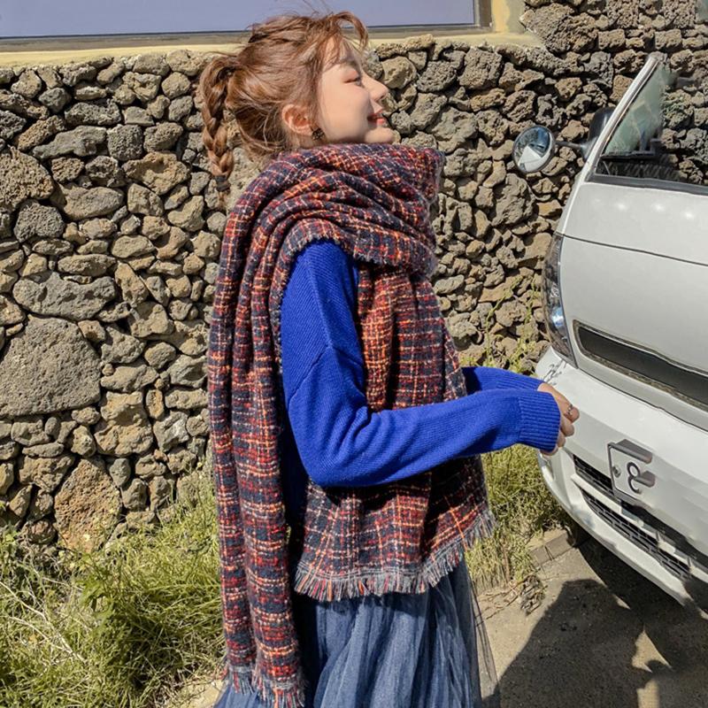 New Plaid Printed Thick Warm Scarf